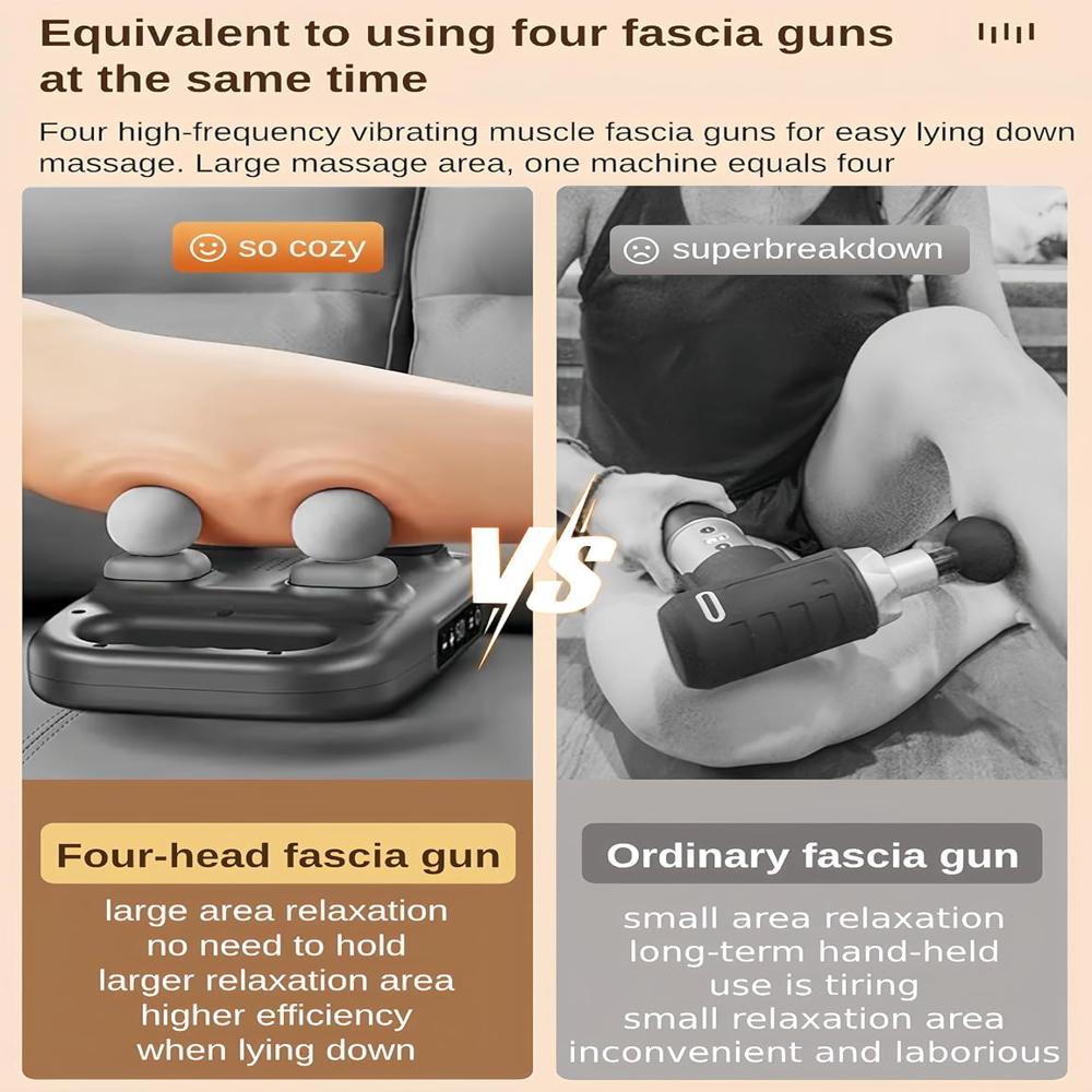 4-Head Manual Back Massager for Muscle Pain Relief & Relaxation