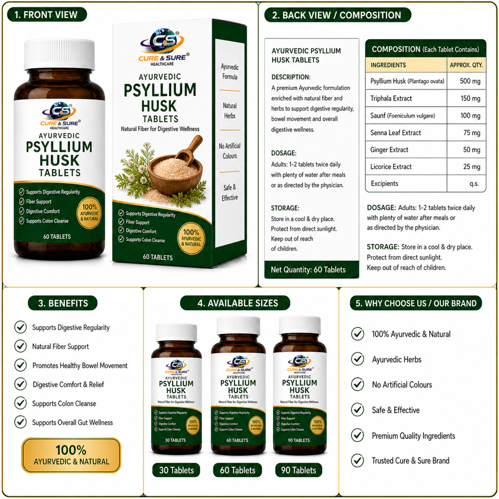 Ayurvedic Psyllium Husk Tablets Third Party Manufacturing
