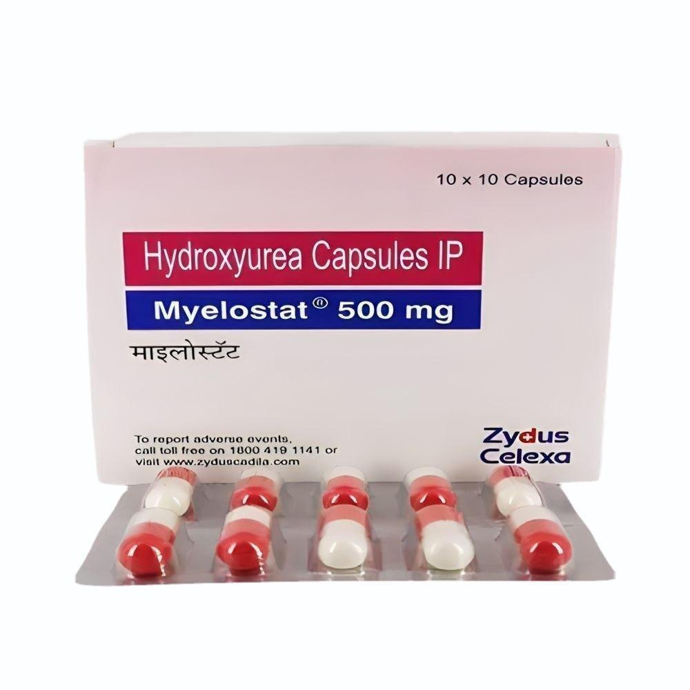 Myelostat Hydroxyurea 500mg Capsule, Blood Disorder & Cancer Treatment Medicine - Dosage Form: Tablet