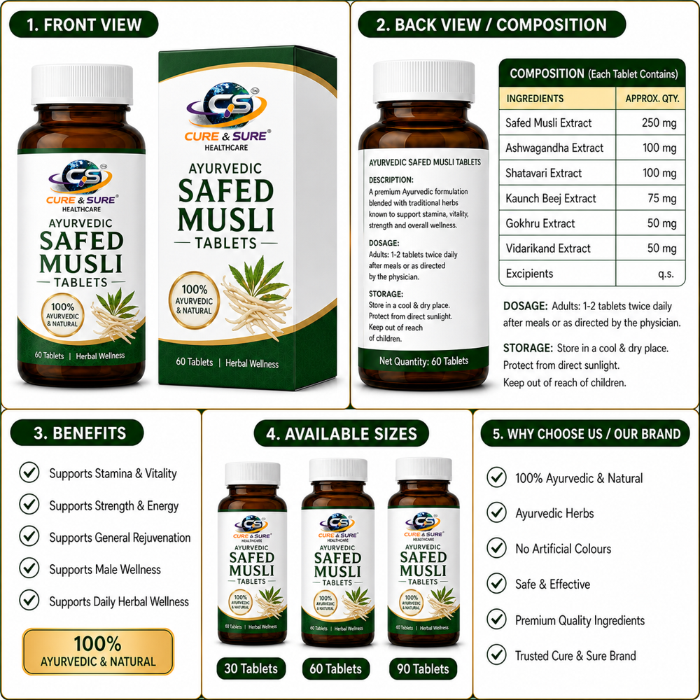 Ayurvedic Safed Musli Tablets Third Party Manufacturing