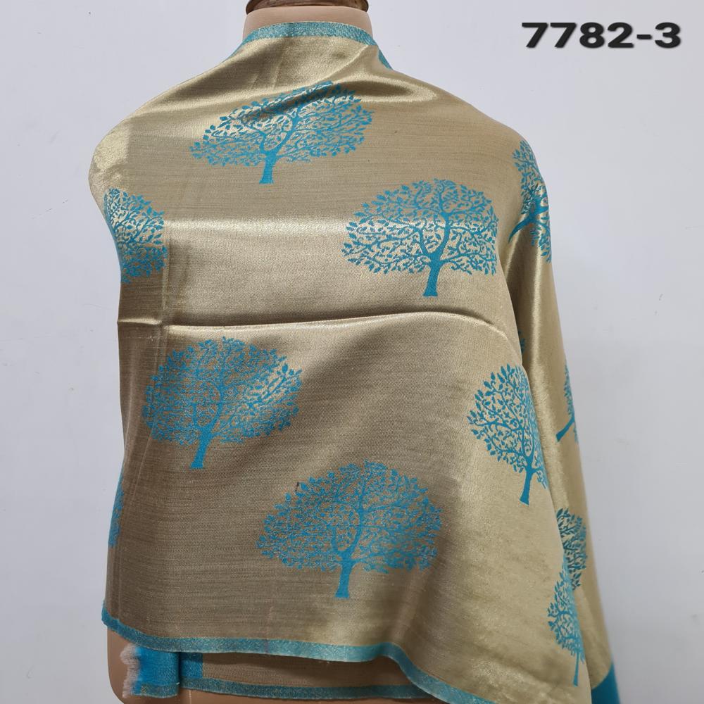 Fine wool pashmina Shimmer Tree motifs stole