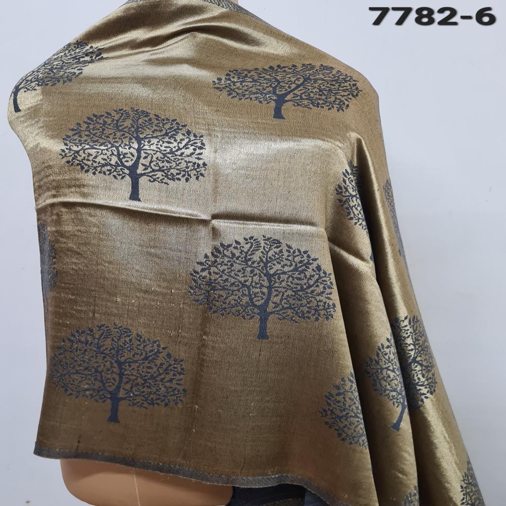 Fine wool pashmina Shimmer Tree motifs stole