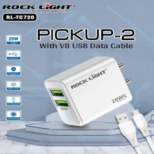 Rock Light Charger With V8 Data Cable Rl-Tc720 - Material: Plastic