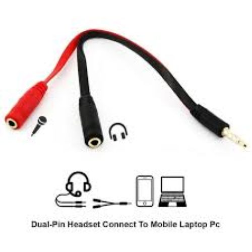 4 Pole Audio To Headphone And Mic Female Splitter