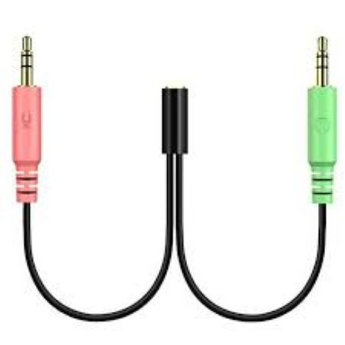 4 Pole Audio To Headphone And Mic Female Splitter