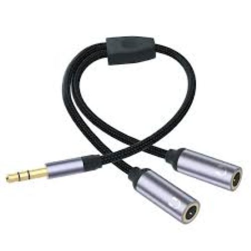 4 Pole Audio To Headphone And Mic Female Splitter