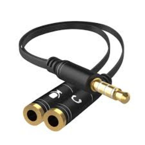4 Pole Audio To Headphone And Mic Female Splitter