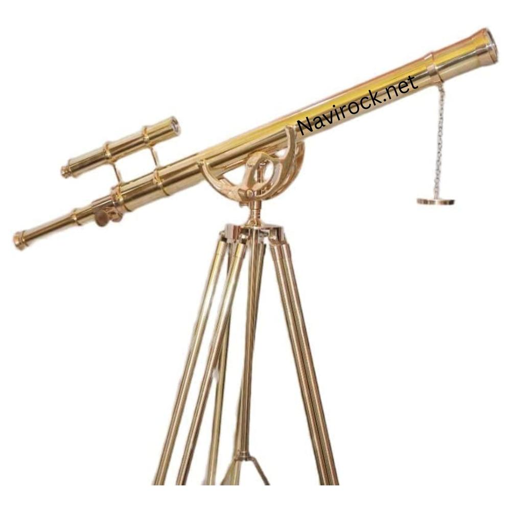 Antique Style Floor Telescope Shiny Brass Body with 65