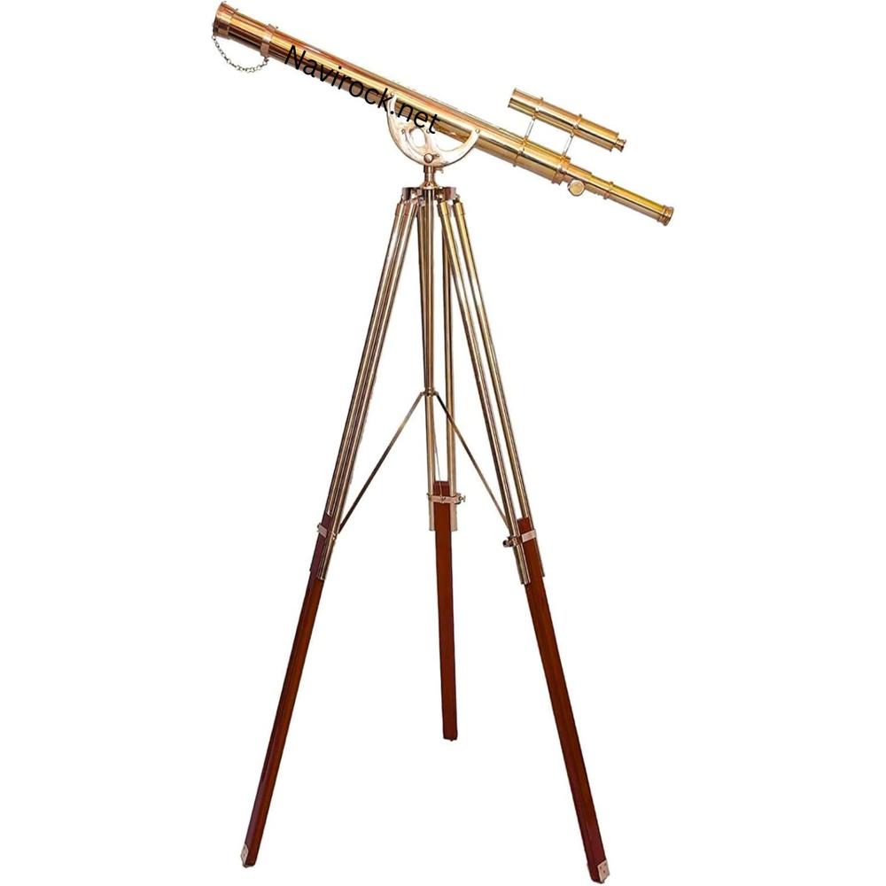 Antique Style Floor Telescope Shiny Brass Body with 65