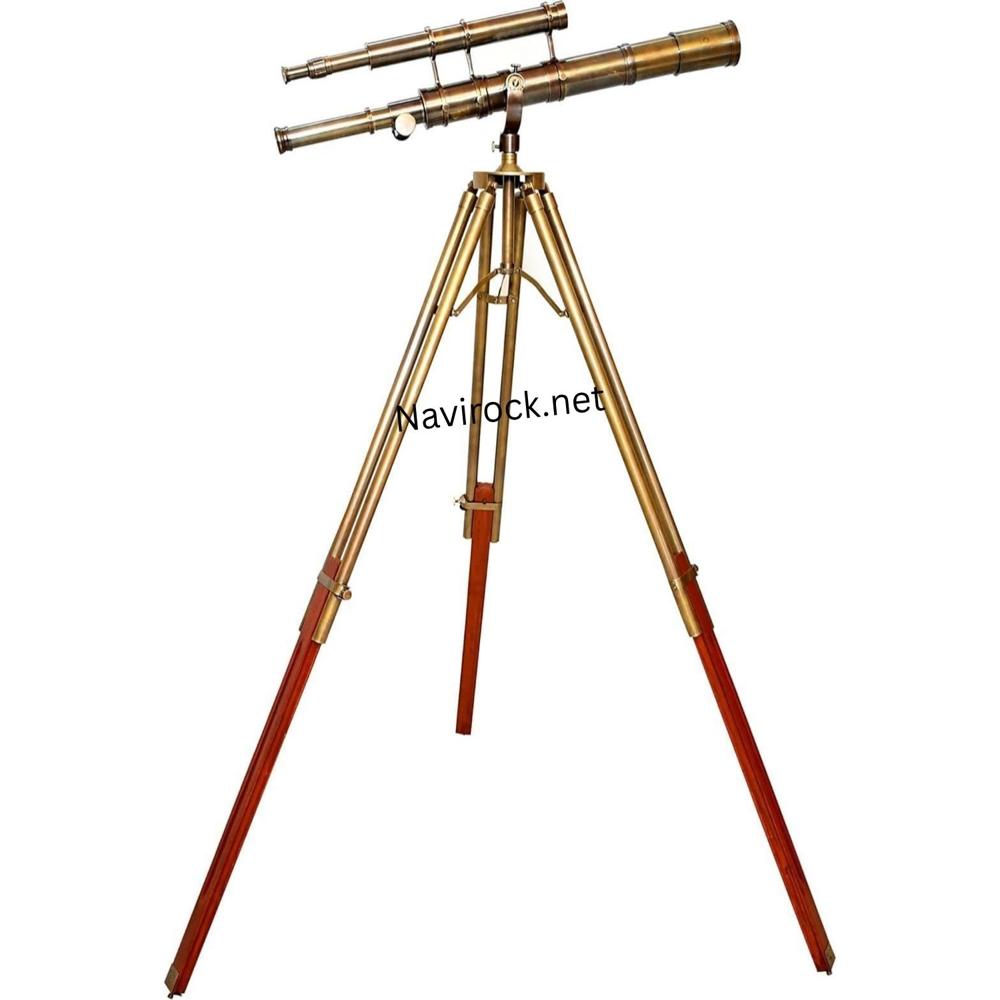 Handcrafted Brass Telescope with Tripod  Maritime Gift for Ocean & Navigation Enthusiasts High Magnification