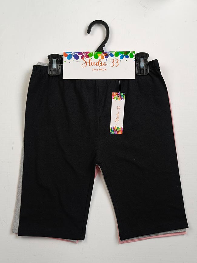 G22256 | Studio33 Girls Cycling Shorts Pack of 3