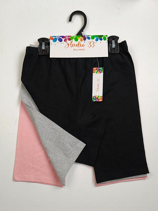 G22256 | Studio33 Girls Cycling Shorts Pack of 3