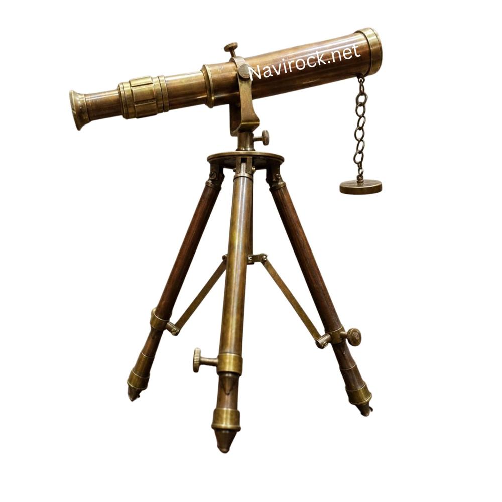 Antique Brass Ship Telescope  Handmade Maritime Tripod Instrument For Premium Home Office Decor - Application: Null