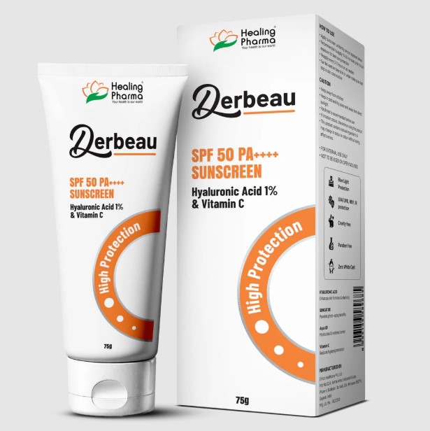 Derbeau Spf 50 Pa++++ Sunscreen | Hyaluronic Acid & Vitamin C - Attributes: Uv Blocking