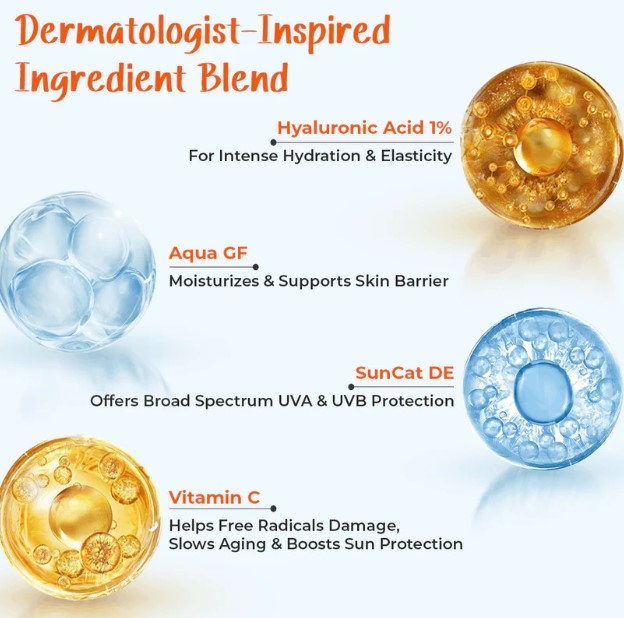 Derbeau SPF 50 PA++++ Sunscreen | Hyaluronic Acid & Vitamin C