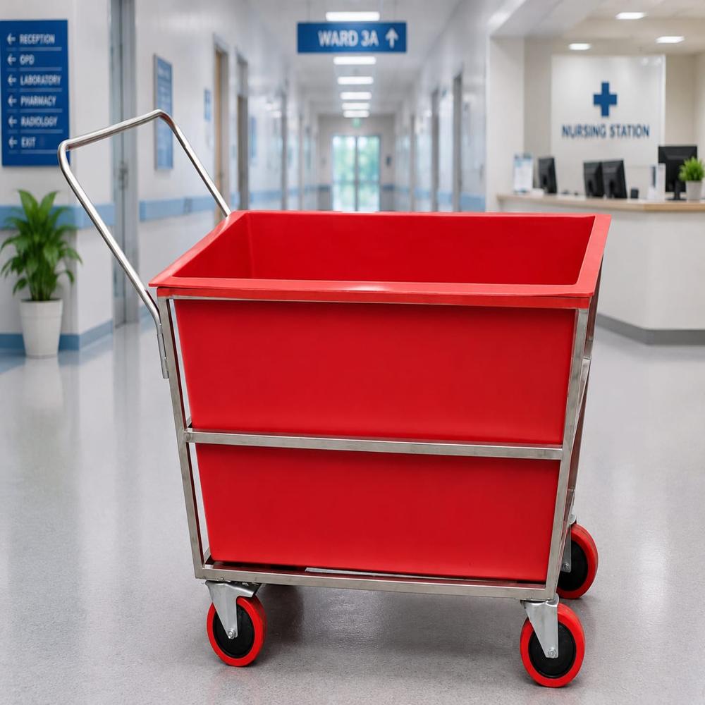 Hospital Laundry Trolley - Capacity: 300 Ltr