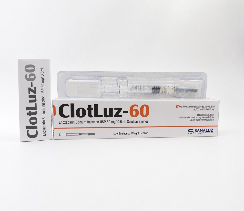 Clotus 60 - Enoxaparin Sodium 60mg Injection Sterile Glass Pre-Filled Syringe Colorless/Pale Yellow Subcutaneous Anticoagulant