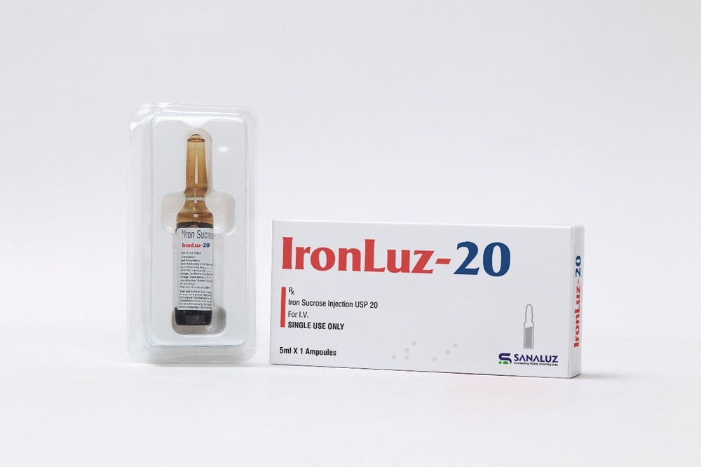 IronLuz 20 - Iron Sucrose 20mg Injection - 5ml x1 amp