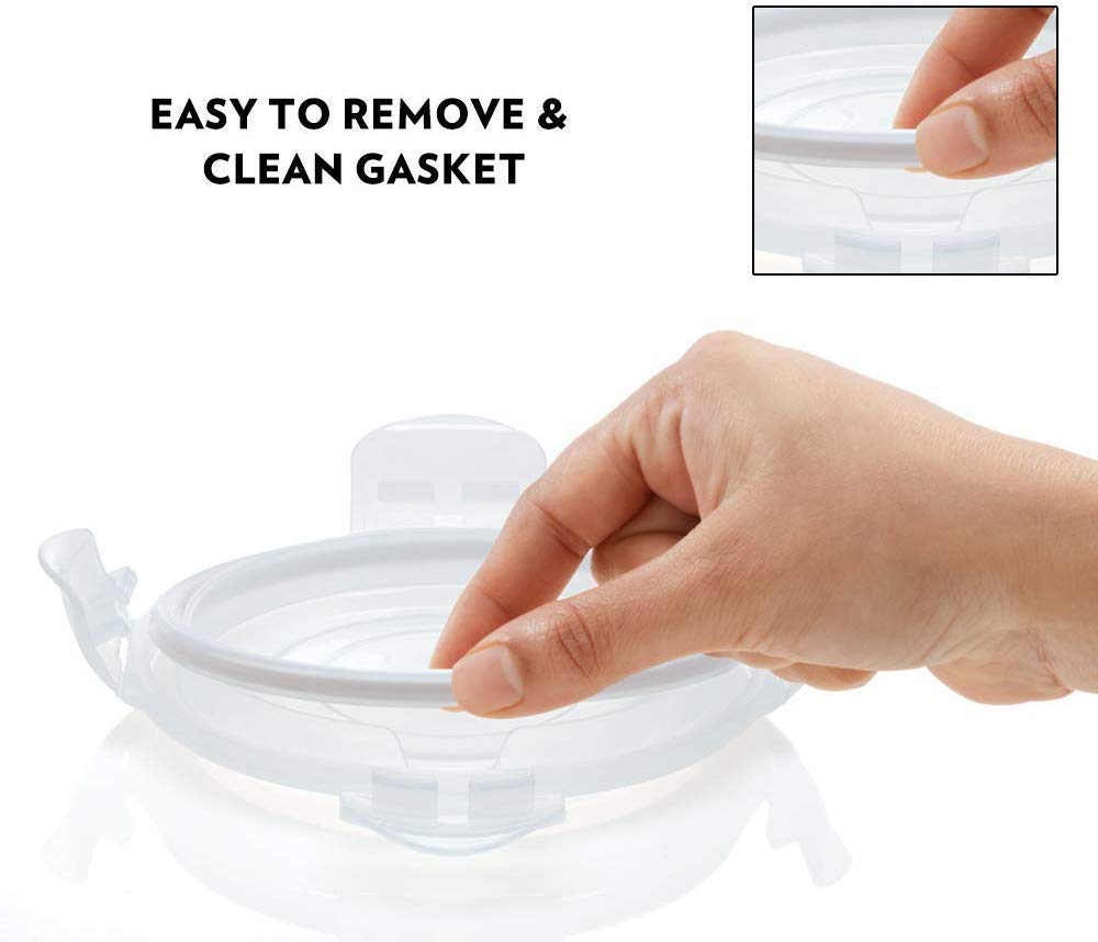 Borosil Basics Glass Lunch Box 400 ml, Round, Horizontal, Microwave Safe Office Tiffin BGFGBTIF0006