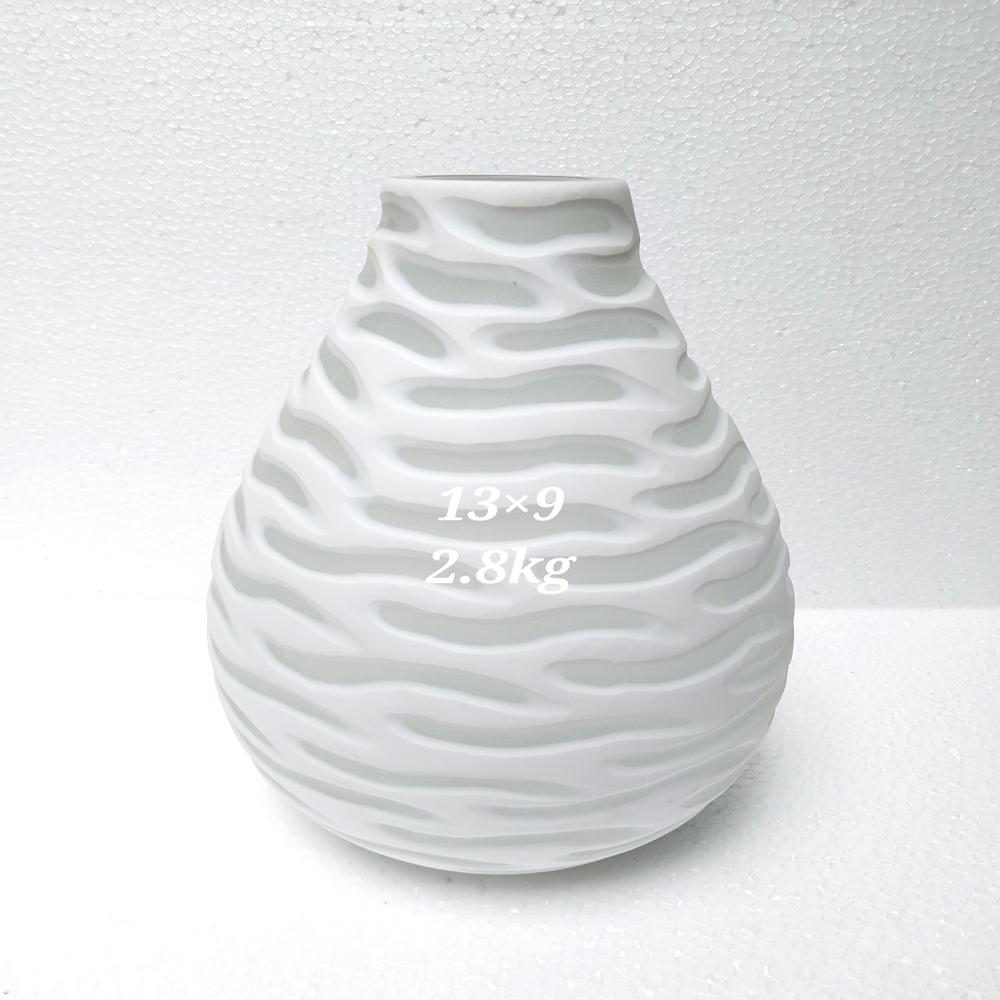 Glass Flower Pot White Opal Color 