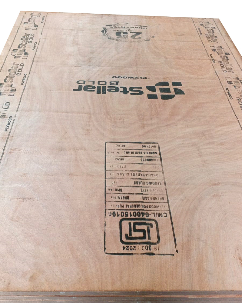 Brown Commercial Plywood - Plywood 8ft x 4ft Brown, 3-13 Ply, MR/BWR Grades, Smooth Film-Faced, Square-Cut Edges, Termite Resistant