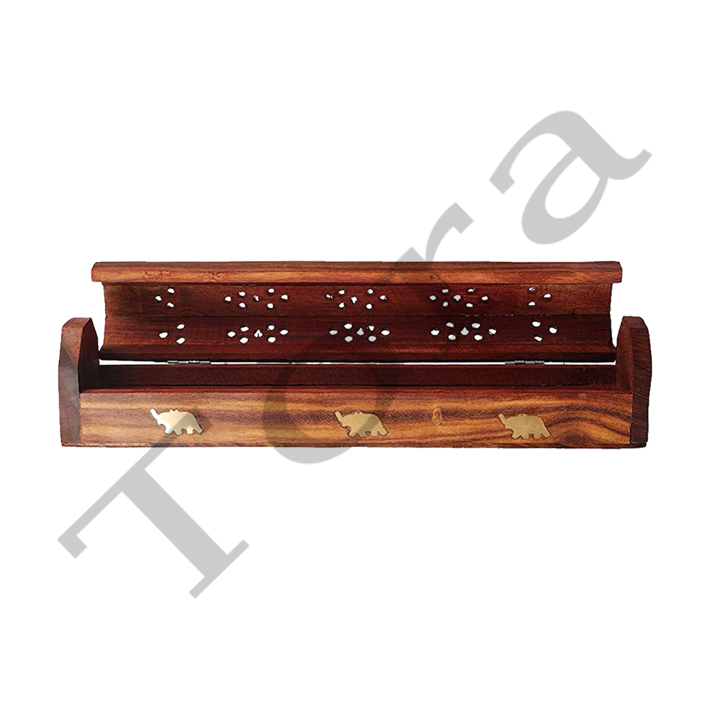 Tora Wooden Incense Holder Burner Stand Stick Holder Tower Coffin Box Handmade Antique Finish (TCIH0504)