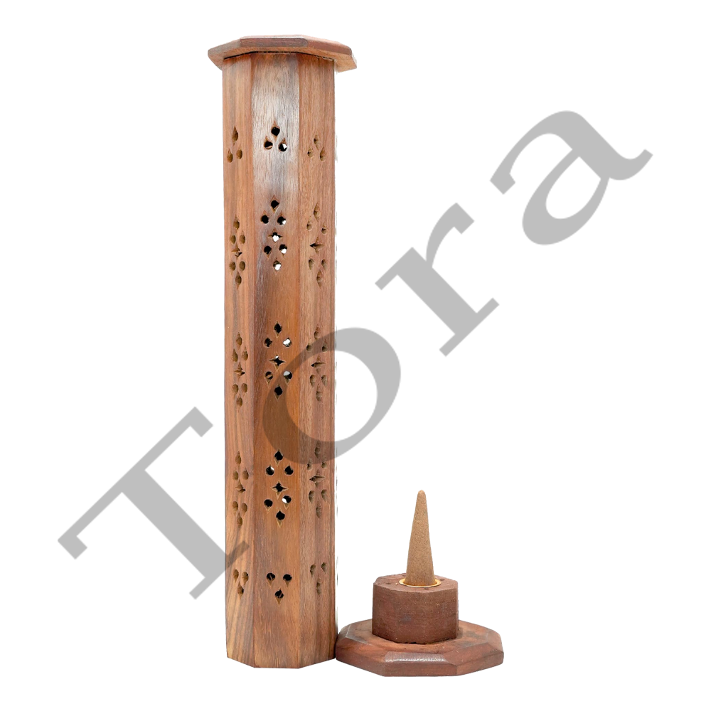 Tora Sheesham Wood Incense Holder Export Quality Handmade Antique Finish (TCIH0513)