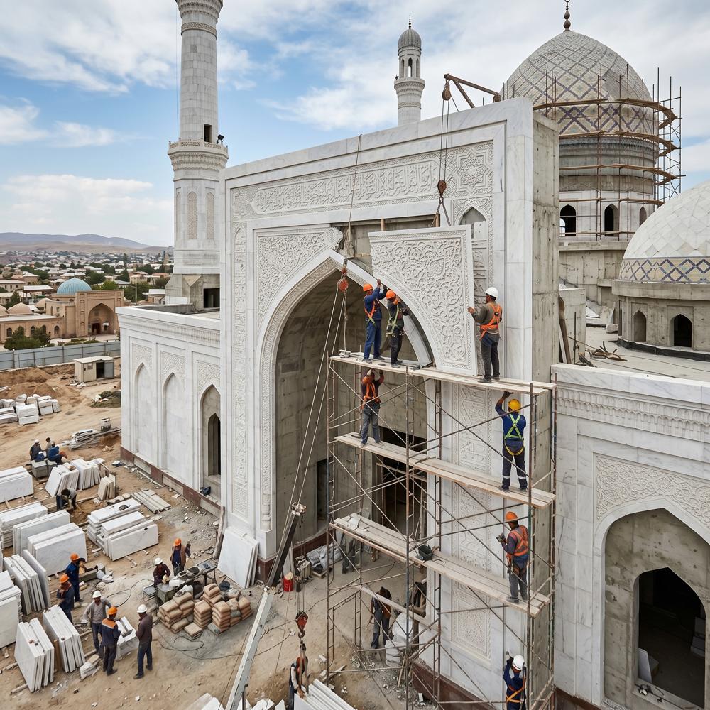 Marble Architecture Mosque Construction - Color: White