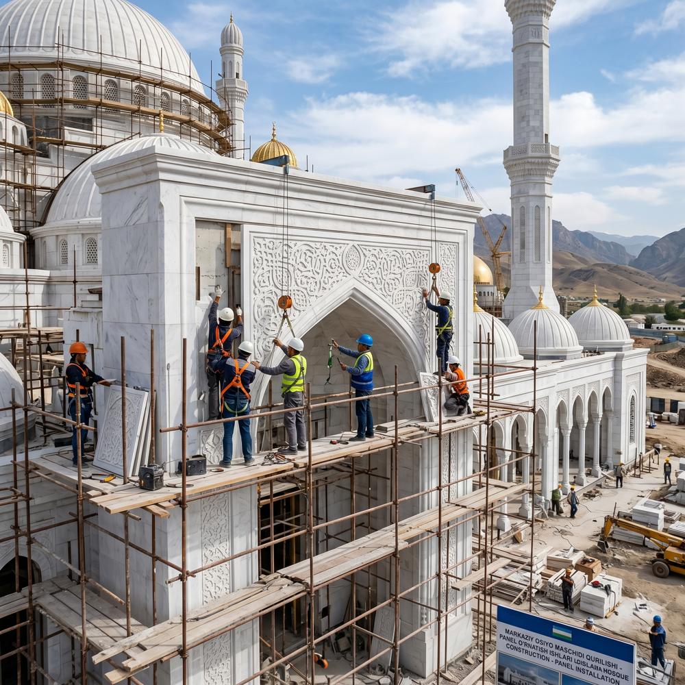 Marble Architecture Mosque Construction - Color: White