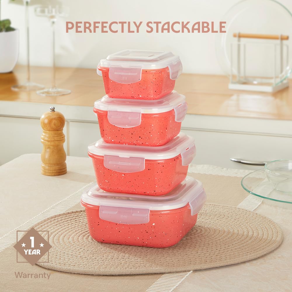 Borosil 1 L Kube Pink Food Storage Container with Air Tight Lid | Square Shape Borosilicate Glass Organiser | Microwave & Dishwasher Safe | For Fridge, Kitchen Storage BGFGBKNS0132
