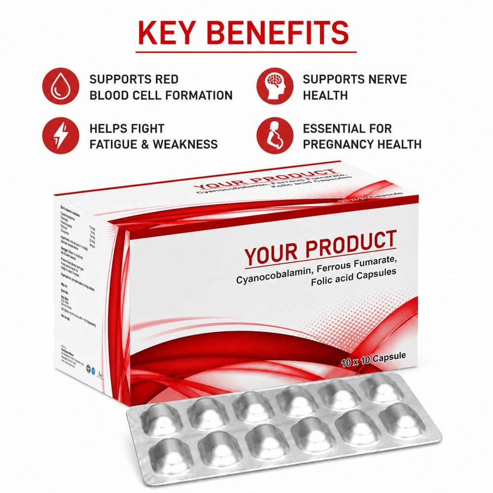 Cyanocobalamin (Vitamin B12), Ferrous Fumarate, Folic Acid, Zinc Sulphate capsule