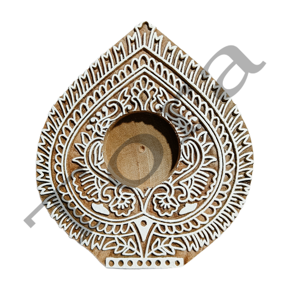 Tora Heart Shape Wooden Tealight Holder Export Quality Handmade (TCLH6507)