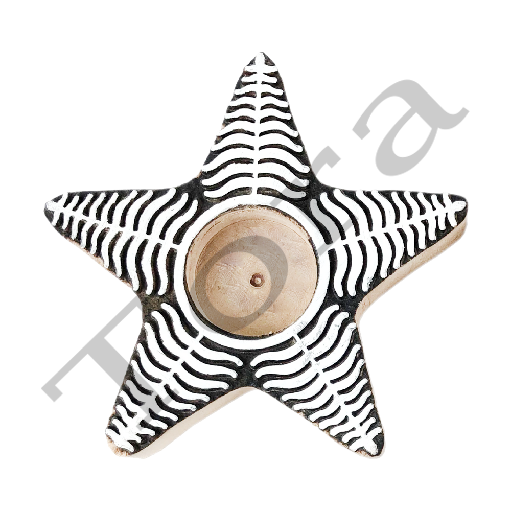 Tora Wooden Star T Light Holder Export Quality Gifting Home Decor Handmade (TCLH6510)