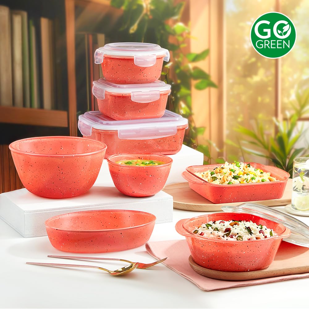 Borosil 1.6 L Kube Pink Baking & Serving Dish | Borosilicate Glass Rectangle Shape Bakeware and Serveware Casserole Dish Tray | Microwave, Oven & Dishwasher Safe Bowl BGFGBDSH0011