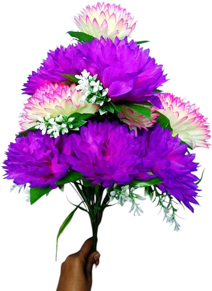 Purple Pink Deheliya Lavender Artificial Flower Bunch