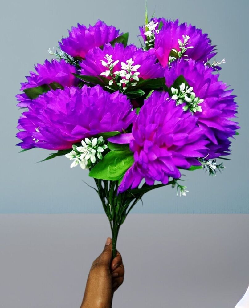 Purple Deheliya Lavender Artificial Flower Bunch