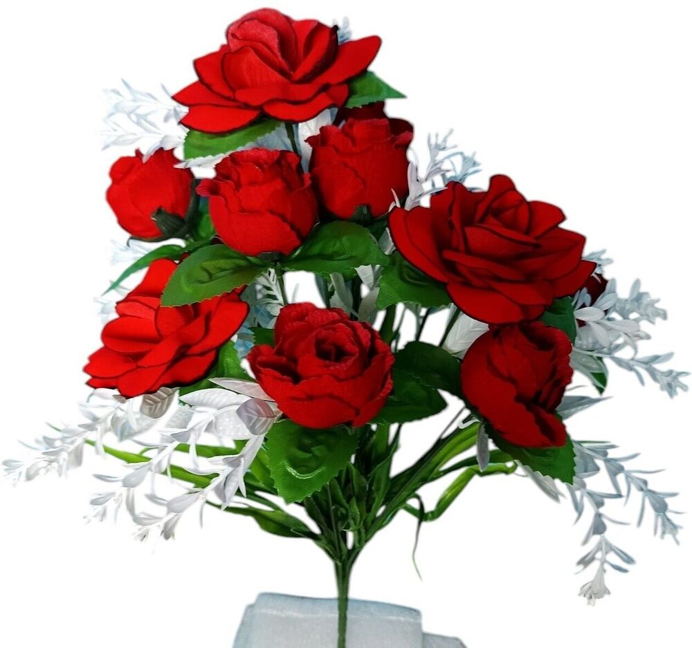 Red Rose Artificial Flower Bunch