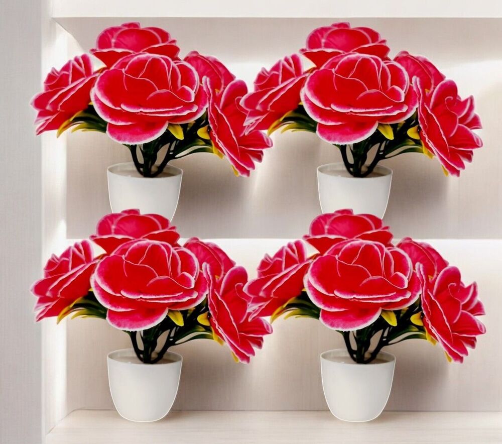 Red Rose Cup Paper Artificial Flower With Basket