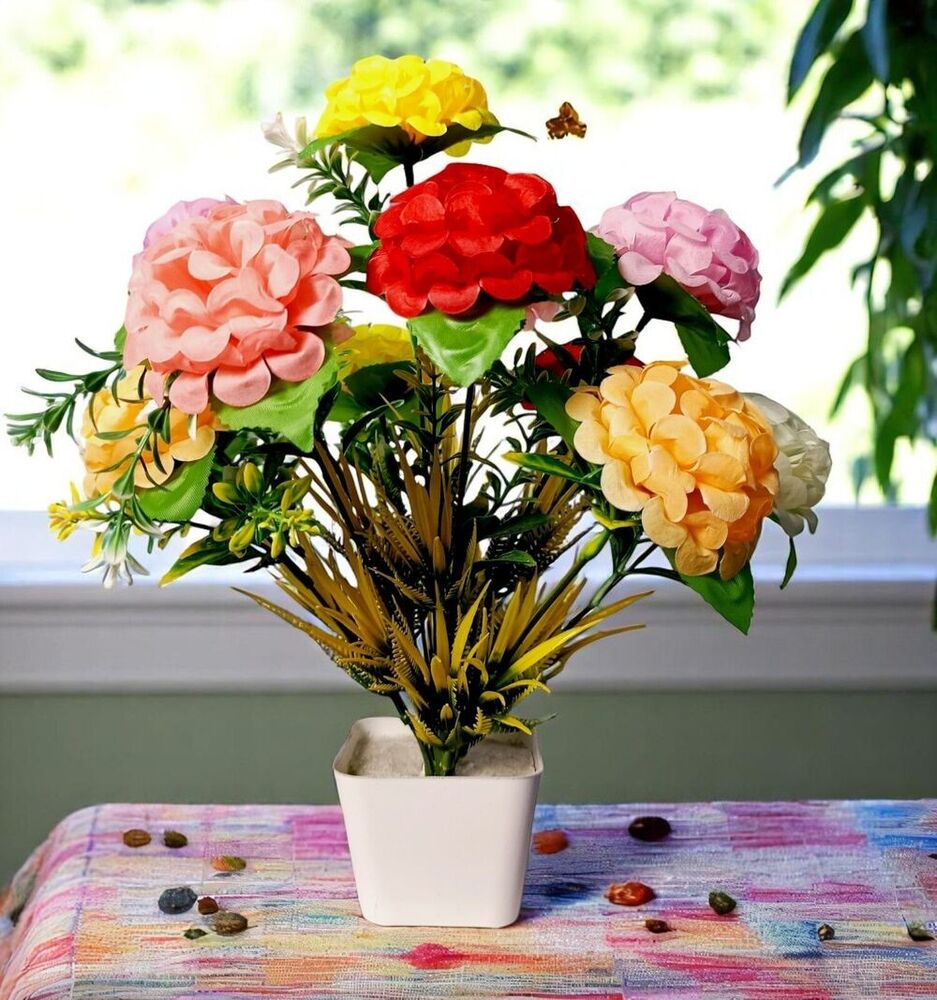 Multicolor Marigold Artificial Flower With Basket
