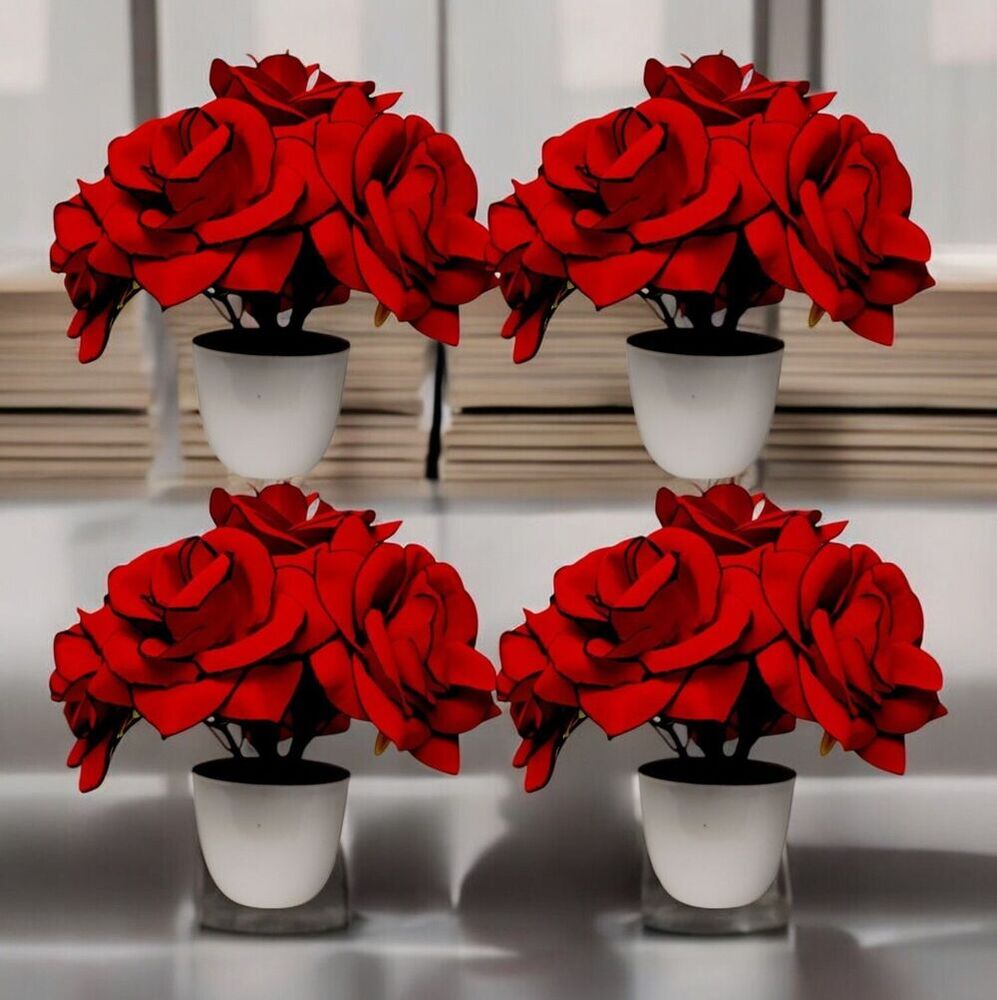 Red Rose Artificial Flower With Basket