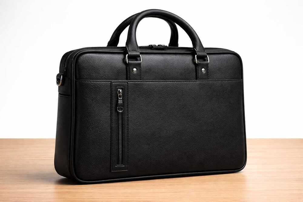Black Leather Laptop Bag