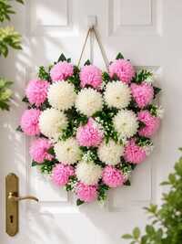 Pink White Heart Dhaliya Artificial Flower Garlands