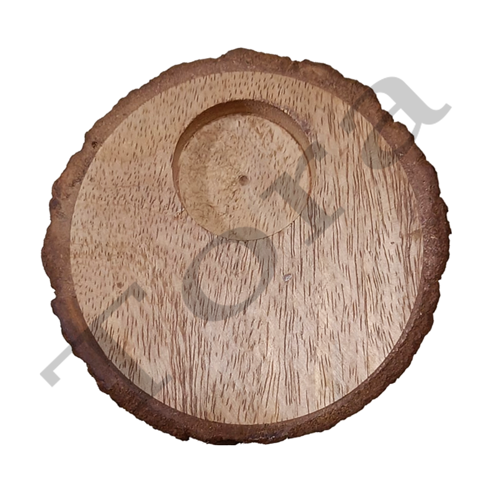 Tora Wooden Bark Tealight Candle Holder for Diwali Home Decor Export Quality Handmade (TCLH6521)