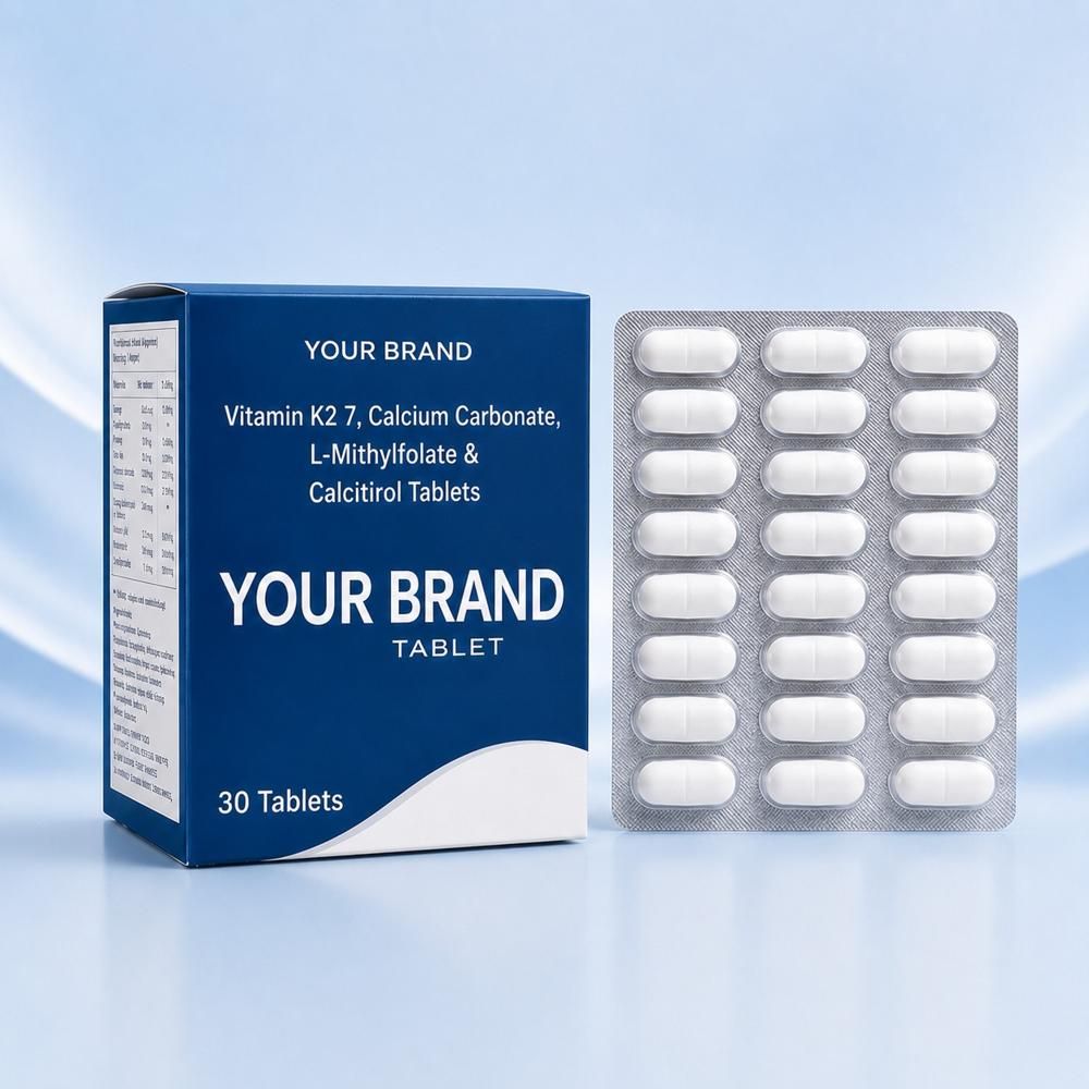 Vitamin K2 7 Calcium Carbonate L-Mithylfolate, Calcitirol Tablets
