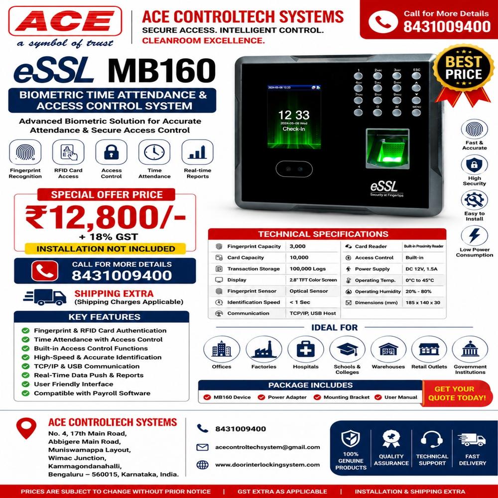 ESSL MB160 Face Recognition Time Attendance System