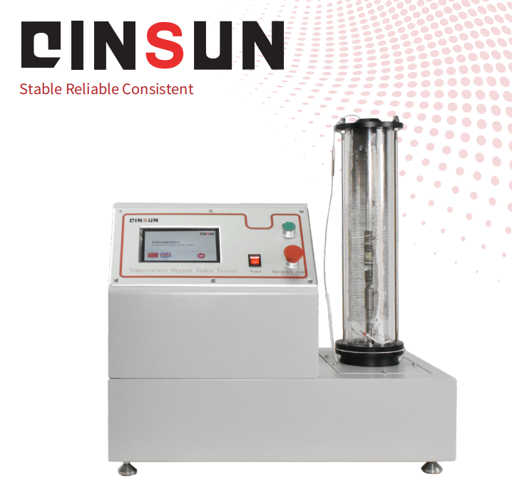 High Temperature Oxygen Index Tester - Stainless Steel Acrylic Cylinder 530x330x700mm Touch Screen Control Over-temperature & Gas Shortage Alarm