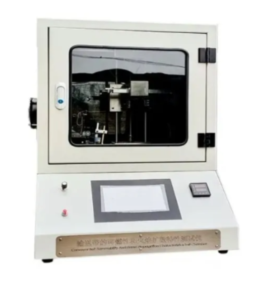 Transmission Belt Flammability and Flame Diffusion Characteristics Tester - Stainless Steel, 750x500x650mm, Adjustable Gas Pressure | Digital Timer Control, Safety Protection, ISO 340 Compliance