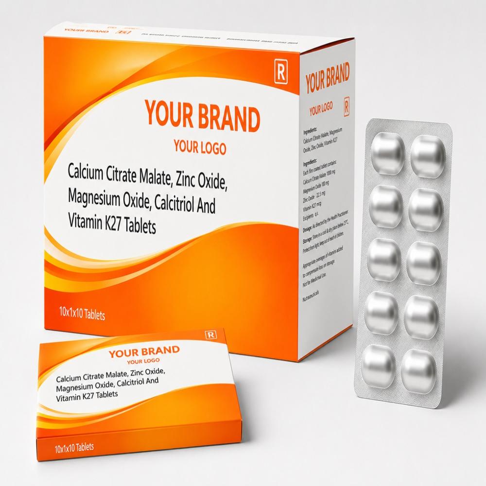 Calcium Citrate Malate, Zinc Oxide, Magnesium Oxide, Calcitriol And Vitamin K27 Tablets