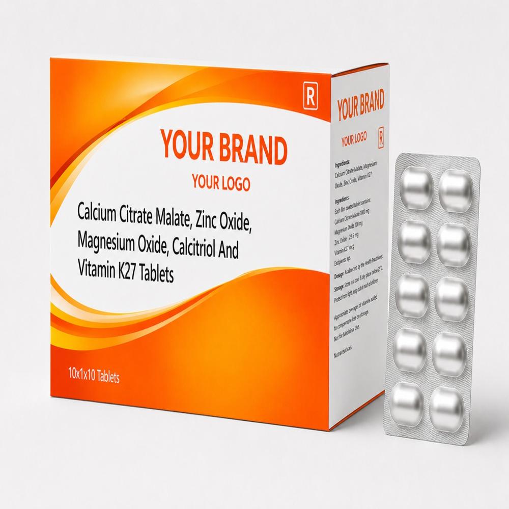 Calcium Citrate Malate, Zinc Oxide, Magnesium Oxide, Calcitriol And Vitamin K27 Tablets
