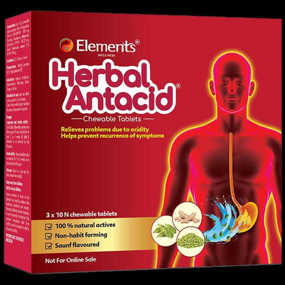 Elements Wellness Herbal Antacid Chewable Tablets